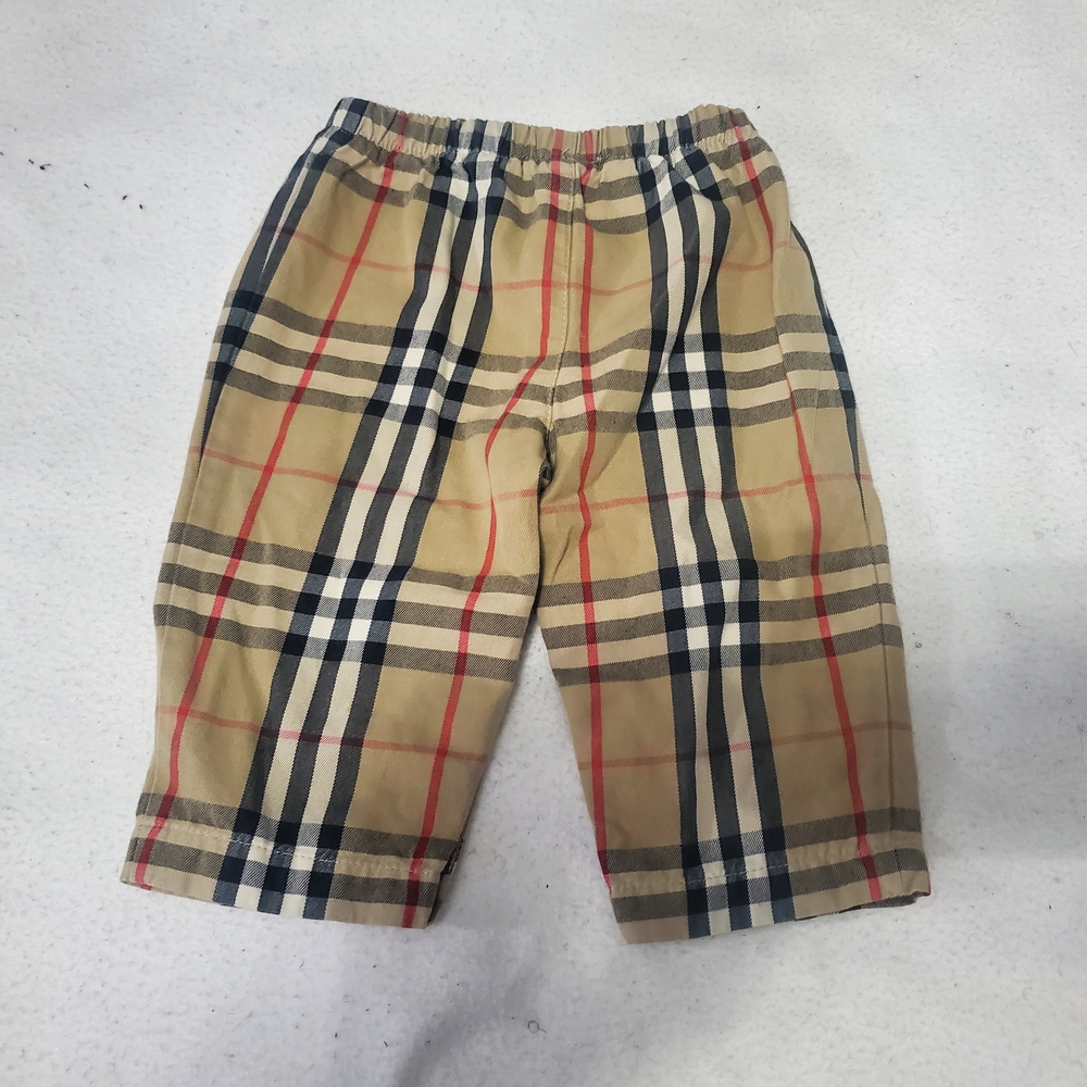12 M BOYS Burberry Tan and Red Casual Plaid Bottoms